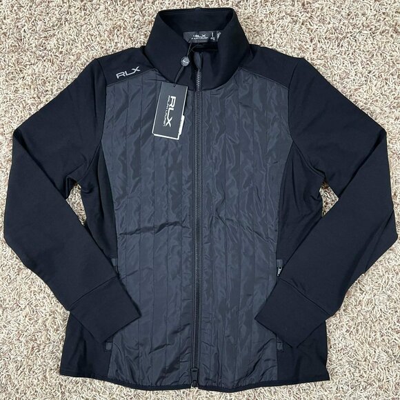 RLX Ralph Lauren Women’s Wool Blend Quilted Panel Hybrid Jacket Black, Size S - Picture 1 of 16